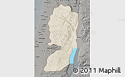 Shaded Relief Map of West Bank, darken, semi-desaturated