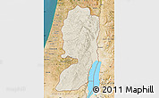 Shaded Relief Map of West Bank, satellite outside