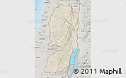 Shaded Relief Map of West Bank, semi-desaturated, land only