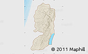 Shaded Relief Map of West Bank, single color outside, bathymetry sea, shaded relief sea