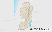 Shaded Relief Map of West Bank, single color outside