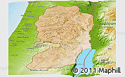 Satellite Panoramic Map of West Bank, physical outside