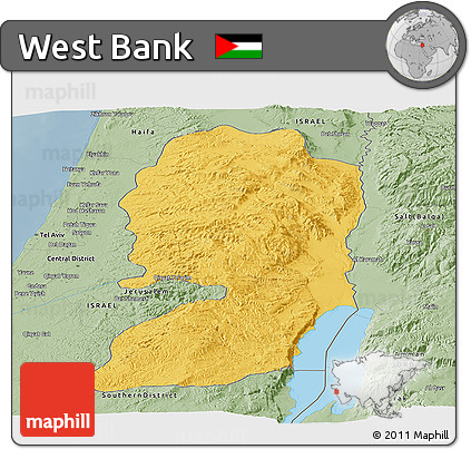 Savanna Style Panoramic Map of West Bank