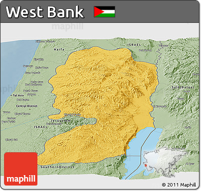 Savanna Style Panoramic Map of West Bank