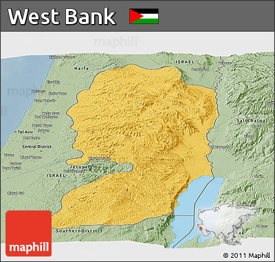 Savanna Style Panoramic Map of West Bank