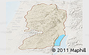 Shaded Relief Panoramic Map of West Bank, lighten