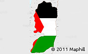 Flag Simple Map of West Bank, single color outside, borders and labels