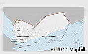 Gray 3D Map of Yemen, single color outside