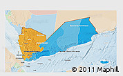 Political 3D Map of Yemen, lighten