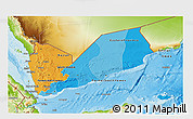 Political 3D Map of Yemen, physical outside