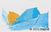 Political 3D Map of Yemen, single color outside