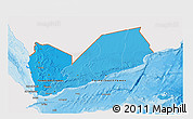 Political Shades 3D Map of Yemen, single color outside