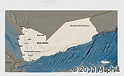 Shaded Relief 3D Map of Yemen, darken