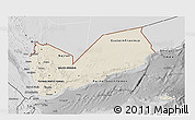 Shaded Relief 3D Map of Yemen, desaturated