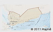 Shaded Relief 3D Map of Yemen, lighten