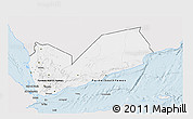 Silver Style 3D Map of Yemen, single color outside