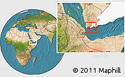 Satellite Location Map of Adan, highlighted parent region