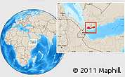 Shaded Relief Location Map of Adan