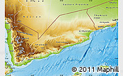 Physical Map of Former South Yemen