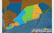 Political Map of Former South Yemen, darken