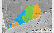 Political Map of Former South Yemen, desaturated