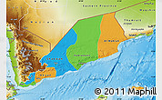Political Map of Former South Yemen, physical outside
