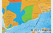 Political Map of Former South Yemen, political shades outside