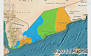 Political Map of Former South Yemen, satellite outside
