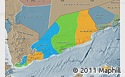 Political Map of Former South Yemen, semi-desaturated