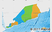 Political Map of Former South Yemen, single color outside