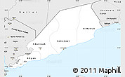 Silver Style Simple Map of Former South Yemen