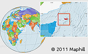 Political Location Map of Socotra, highlighted country