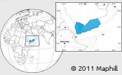 Political Location Map of Yemen, blank outside