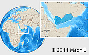 Political Location Map of Yemen, shaded relief outside