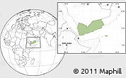 Savanna Style Location Map of Yemen, blank outside