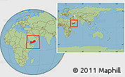 Savanna Style Location Map of Yemen, within the entire continent
