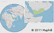 Savanna Style Location Map of Yemen, lighten, desaturated, land only