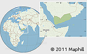 Savanna Style Location Map of Yemen, lighten, land only