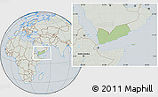 Savanna Style Location Map of Yemen, lighten, semi-desaturated