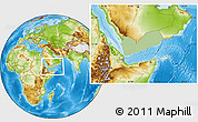 Savanna Style Location Map of Yemen, physical outside