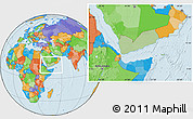 Savanna Style Location Map of Yemen, political outside