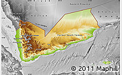 Physical Map of Yemen, desaturated