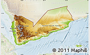 Physical Map of Yemen, lighten