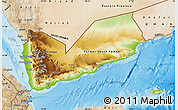 Physical Map of Yemen, satellite outside, shaded relief sea