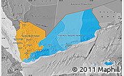 Political Map of Yemen, desaturated