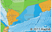 Political Map of Yemen, political shades outside