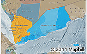 Political Map of Yemen, semi-desaturated