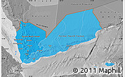 Political Shades Map of Yemen, desaturated