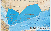 Political Shades Map of Yemen, satellite outside, bathymetry sea