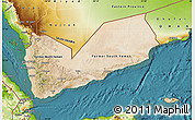 Satellite Map of Yemen, physical outside, satellite sea